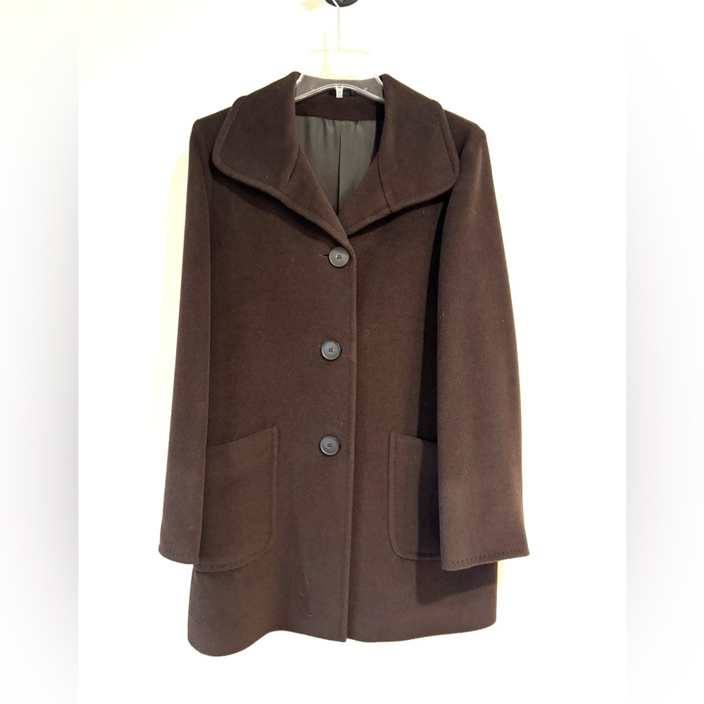 NWOT Women’s Cinzia Rocca Dark Brown Wool Coat 8